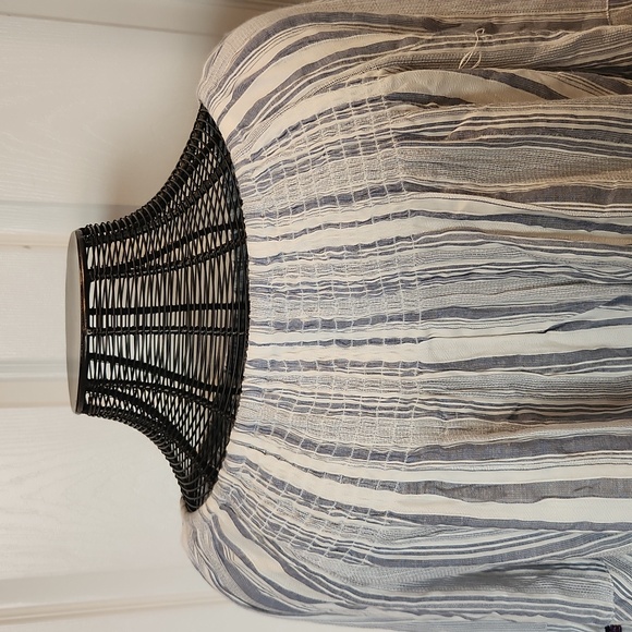 NWT STUDIO WEST SIze 2X blue & white stripes will bell sleeves & smocked neck - Picture 2 of 9